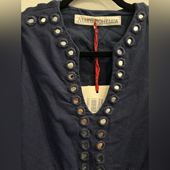 NWT Alix of Bohemia Silvia Midnight Mirror Dress Hand Embroidery Khadi Cotton XS - Picture 6 of 13